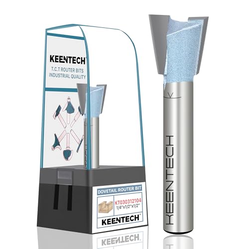 KEENTECH Schwalbenschwanz-Fräser-Bits 10-Grad-Winkel mit 1/4-Zoll-Schaft, Schwalbenschwanz-Bit in Industriequalität zur Herstellung von Schubladengelenken, Schränken und Boxen (KT) 03031 2104) von KEENTECH