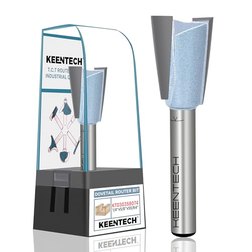 KEENTECH Schwalbenschwanz-Fräser-Bits 7-Grad-Winkel mit 1/4-Zoll-Schaft, Schwalbenschwanz-Bit in Industriequalität zur Herstellung von Schubladengelenken, Schränken und Kisten es (KT03) 0358074) von KEENTECH