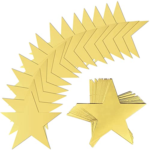 100 Stück glitzernde goldene Fünf-Sterne-Ausschnitte, doppelt bedruckte Papierstern-Dekorationen, Stern-Konfetti-Ausschnitte, Karton-Sterne für Pinnwand, Klassenzimmer, Wandparty-Dekoration 100 Stück glitzernde goldene Fünf-Sterne-Ausschnitte, doppelt bedruckte Papierstern-Dekorationen, Stern-Konfetti-Ausschnitte, Karton-Sterne für Pinnwand, Klassenzimmer, Wandparty-Dekoration von KEEPARTY