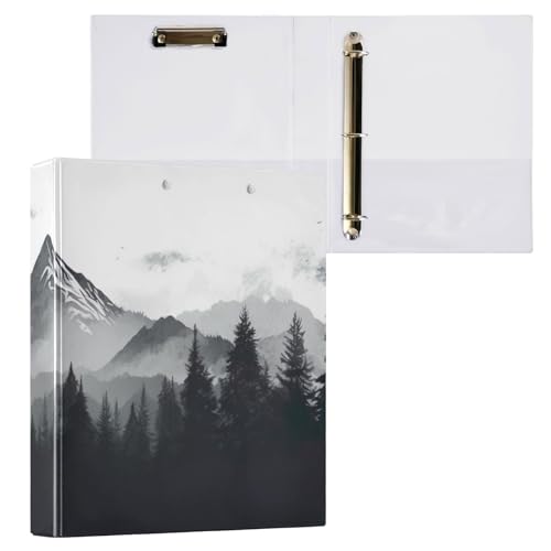 KEEPREAL Klemmbrett mit 3 Ringen, Natur Berge und Wald, Klemmbrettbuch mit 2 Taschen, 3,8 cm, Drei-Ringbuch, strapazierfähig, rund, Ringordner für Bürobedarf KEEPREAL Klemmbrett mit 3 Ringen, Natur Berge und Wald, Klemmbrettbuch mit 2 Taschen, 3,8 cm, Drei-Ringbuch, strapazierfähig, rund, Ringordner für Bürobedarf von KEEPREAL