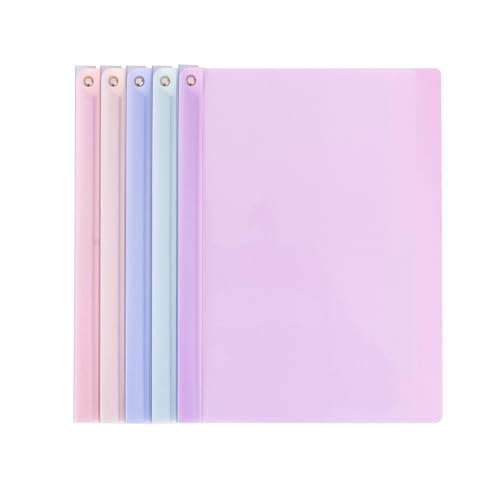 KEERADS Klemmbrett 5 Stück -Berichtshüllen mit transparenter Vorderseite, Präsentationsmappen aus Kunststoff, Lebenslauf-Portfolio-Ordner, Papier-Aktenordner schwenkbarem (Purple, One Size) von KEERADS