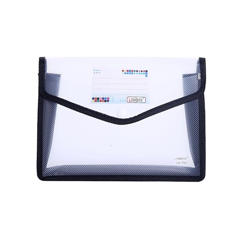 KEERADS Mappe Aktenerweiterungsmappe, Brieftasche, Aktentaste, wasserdichte Mappe, Dokument mit Druckknopf für Büro und Schreibwaren 2025 (Black, One Size) von KEERADS