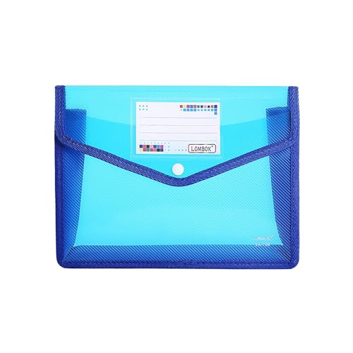 KEERADS Mappe Aktenerweiterungsmappe, Brieftasche, Aktentaste, wasserdichte Mappe, Dokument mit Druckknopf für Büro und Schreibwaren 2025 (Blue, One Size) von KEERADS