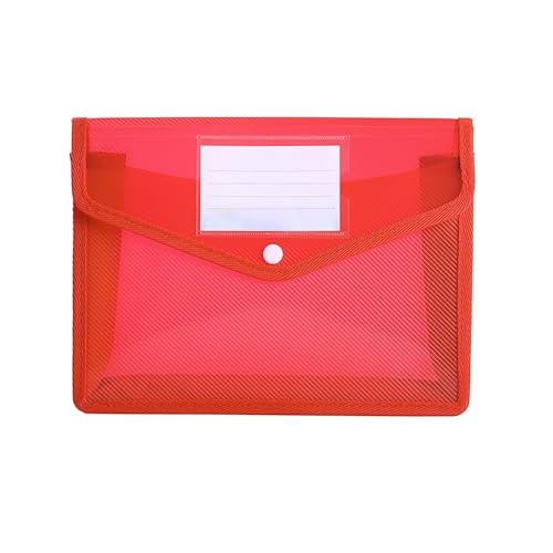 KEERADS Mappe Aktenerweiterungsmappe, Brieftasche, Aktentaste, wasserdichte Mappe, Dokument mit Druckknopf für Büro und Schreibwaren 2025 (Red, One Size) von KEERADS