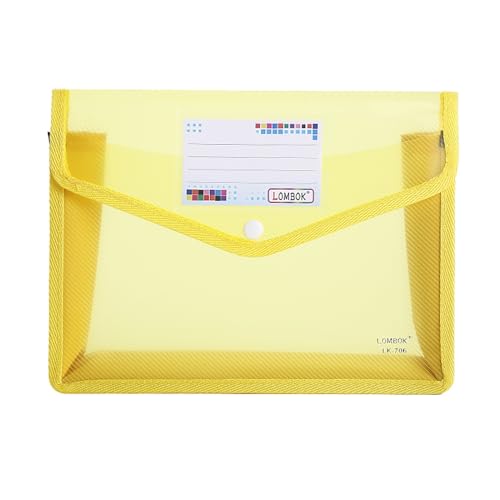 KEERADS Mappe Aktenerweiterungsmappe, Brieftasche, Aktentaste, wasserdichte Mappe, Dokument mit Druckknopf für Büro und Schreibwaren 2025 (Yellow, One Size) von KEERADS