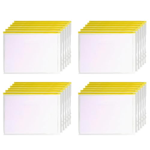 KEERADS Organizer 20 Stück transparente PVC-A5-Aktentasche mit Reißverschluss, verdickte Dokumentenaufbewahrungstasche, Reißverschluss-Archivtasche, multifunktionale (Yellow, One Size) von KEERADS