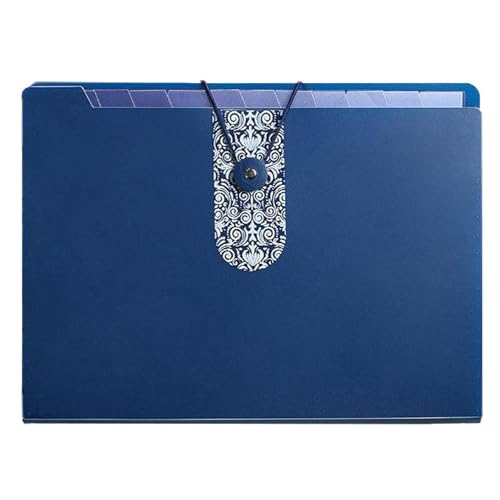 KEERADS Organizer Accordion Folder Folders For Documents Multiple Pockets File | Letter Size With 8 Portable Receipt Paper Bill Document (Blue, B) von KEERADS