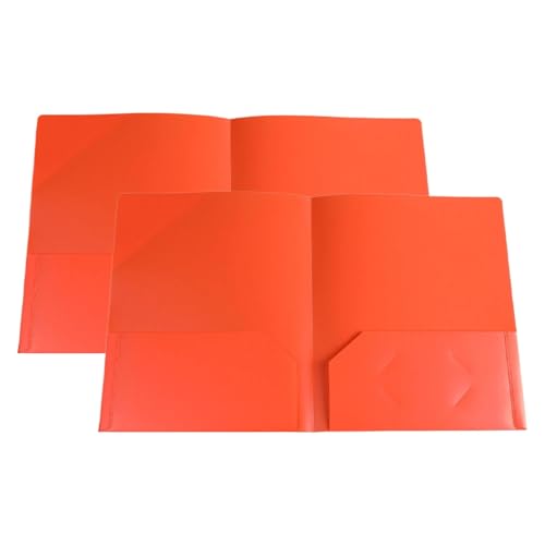KEERADS Postmappe Kunststoff-Ordner mit, Standard-Briefpapier-Ordner, 2 Visitenkartenfächer, strapazierfähig, für Schulprüfungen, Dokumentengröße, Organizer Studenten, Blau (Orange, One Size) von KEERADS