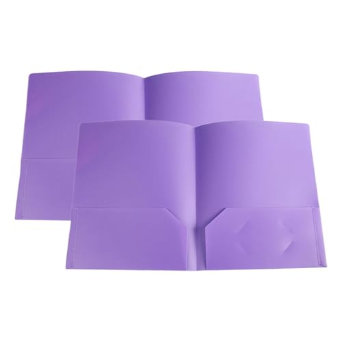 KEERADS Postmappe Kunststoff-Ordner mit, Standard-Briefpapier-Ordner, 2 Visitenkartenfächer, strapazierfähig, für Schulprüfungen, Dokumentengröße, Organizer Studenten, Blau (Purple, One Size) von KEERADS