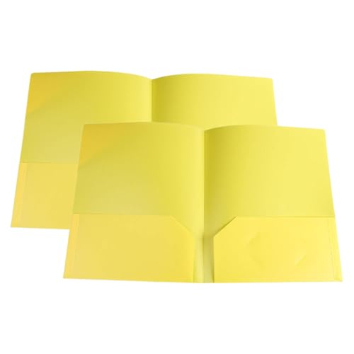 KEERADS Postmappe Kunststoff-Ordner mit, Standard-Briefpapier-Ordner, 2 Visitenkartenfächer, strapazierfähig, für Schulprüfungen, Dokumentengröße, Organizer Studenten, Blau (Yellow, One Size) von KEERADS