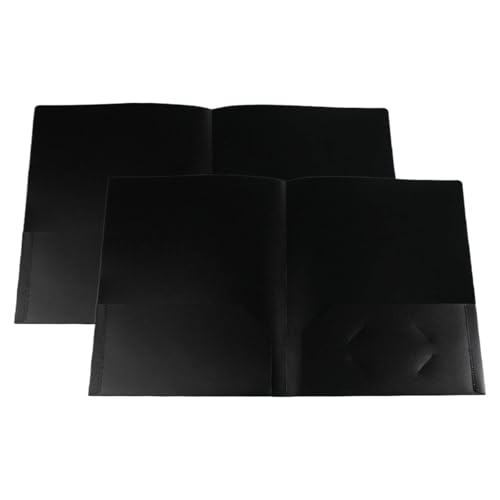 KEERADS Postmappe Kunststoff-Ordner mit, Standard-Briefpapier-Ordner, 2 Visitenkartenfächer, strapazierfähig, für Schulprüfungen, Dokumentengröße, Organizer Studenten, Blau 2025 (Black, One Size) von KEERADS