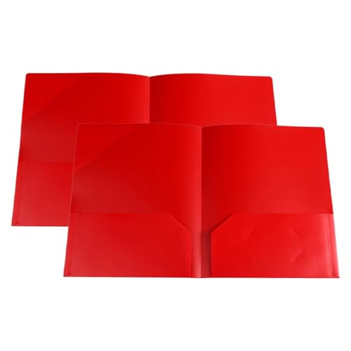 KEERADS Postmappe Kunststoff-Ordner mit, Standard-Briefpapier-Ordner, 2 Visitenkartenfächer, strapazierfähig, für Schulprüfungen, Dokumentengröße, Organizer Studenten, Blau 2025 (Red, One Size) von KEERADS