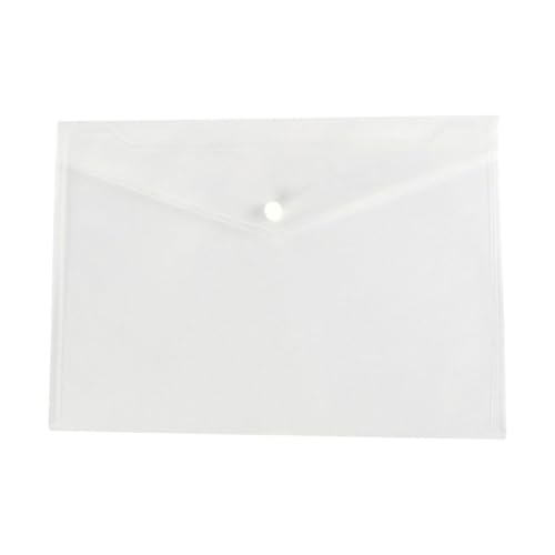 KEERADS Ringbuch Wiederverwendbare Kunststoff-Brieftaschen, Ordner, transparente Dokumentenmappen im Kanzleiformat, Umschlagtaschen mit Druckknopfverschluss für Zuhause, Schule, Reisen, (White, C) von KEERADS