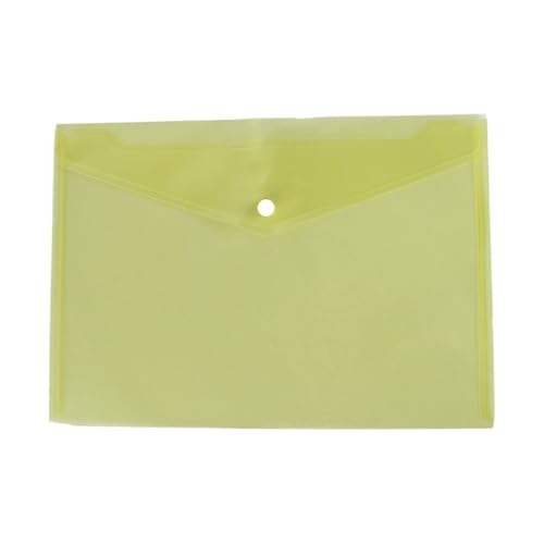 KEERADS Ringbuch Wiederverwendbare Kunststoff-Brieftaschen, Ordner, transparente Dokumentenmappen im Kanzleiformat, Umschlagtaschen mit Druckknopfverschluss für Zuhause, Schule, Reisen, (Yellow, C) von KEERADS