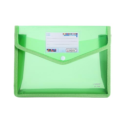 KEERADS Schule Aktenordner aus Kunststoff, Umschlag, erweiterbare Aktenmappe, Organizer, Dokumentenordner mit Druckknopfverschluss und, transparente Aktentasche im A5-Format für die (Green, One Size) KEERADS Schule Aktenordner aus Kunststoff, Umschlag, erweiterbare Aktenmappe, Organizer, Dokumentenordner mit Druckknopfverschluss und, transparente Aktentasche im A5-Format für die (Green, One Size) von KEERADS