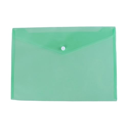 KEERADS Schule Wiederverwendbare Kunststoff-Brieftaschen, Ordner, transparente Dokumentenmappen im Kanzleiformat, Umschlagtaschen mit Druckknopfverschluss für Zuhause, Schule, Reisen, (Green, A) von KEERADS