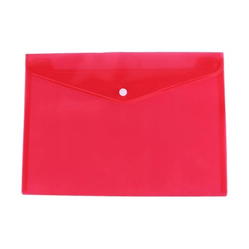 KEERADS Schule Wiederverwendbare Kunststoff-Brieftaschen, Ordner, transparente Dokumentenmappen im Kanzleiformat, Umschlagtaschen mit Druckknopfverschluss für Zuhause, Schule, Reisen, bequem (Red, A) KEERADS Schule Wiederverwendbare Kunststoff-Brieftaschen, Ordner, transparente Dokumentenmappen im Kanzleiformat, Umschlagtaschen mit Druckknopfverschluss für Zuhause, Schule, Reisen, bequem (Red, A) von KEERADS