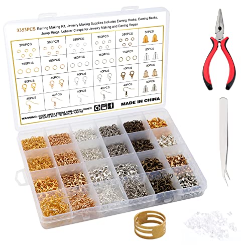 KEESIN Ohrring Machen Kit,3353 Stück Schmuck Basteln Set Kettenverschluss Set Ohrringherstellungsset Jewelry Making Kit die Reparatur von Ohrringen, Armband Halskette DIY Anfänger und Erwachsene KEESIN Ohrring Machen Kit,3353 Stück Schmuck Basteln Set Kettenverschluss Set Ohrringherstellungsset Jewelry Making Kit die Reparatur von Ohrringen, Armband Halskette DIY Anfänger und Erwachsene von KEESIN