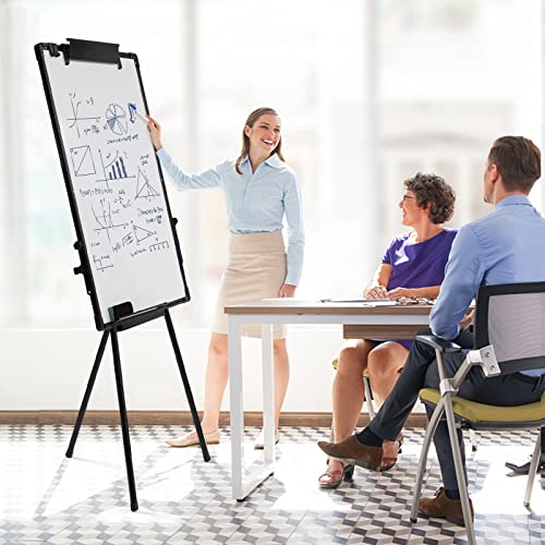 KEESUNG Stativ-Whiteboard 90cm x 60cm, Flipchart-Staffelei Magnetisch Stehend Schwarz Höhenverstellbar Whiteboard mit Ständer, für Büro, Klassenzimmer und Zuhause von KEESUNG