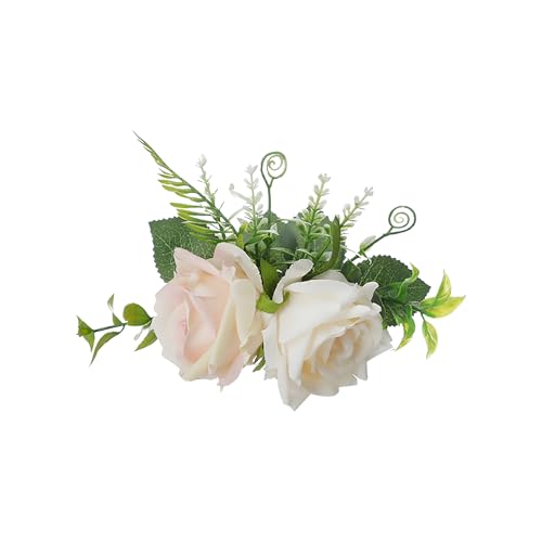 Rosen-Kuchenblumen, Künstliche Blumen-Kuchendekorationen mit Grünen Blättern, Lebensechter Look für Hochzeit, Geburtstag, Babyparty, Abschlussfeier (A) von KEFSR