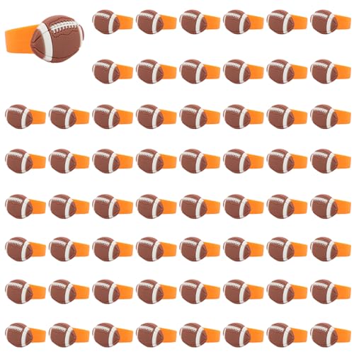 60 PCS Fußball Cupcake Toper Ringe PVC Fußballparty Cupcake -Ringe Dekorationen für Jungen Kinder Geburtstag Sportballspiel(Dunkelbraun) von KEGAJEGA