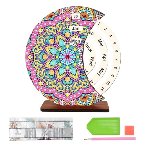 Diamond Art Calendar Kit Mode wiederverwendbare Kalenderhandwerksmalerei Pretty Diamond Art Painting Set für das Geschenk(Stil 1) von KEGAJEGA