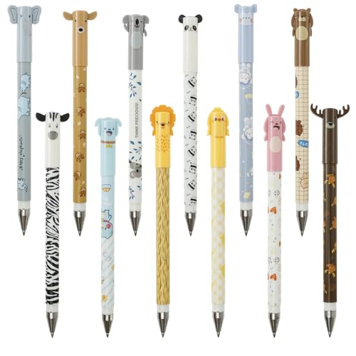 KEGAJEGA 12 Stück Radierbarer Kugelschreiber 0,5mm Radierbare Stifte Set Kunststoff Schön Löschbarer Kugelschreiber Tiere für Kinder Lehrer Studenten Büros Geschenke KEGAJEGA 12 Stück Radierbarer Kugelschreiber 0,5mm Radierbare Stifte Set Kunststoff Schön Löschbarer Kugelschreiber Tiere für Kinder Lehrer Studenten Büros Geschenke von KEGAJEGA