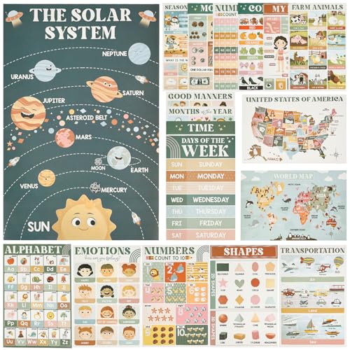 KEGAJEGA 18 Pädagogische Montessori Lernposter 43x28cm Alphabet Zahlen Poster Papier Lernposter Kinder Montessori für Kinder Jungen Mädchen Kindergarten Kinderzimmer Schlafzimmer KEGAJEGA 18 Pädagogische Montessori Lernposter 43x28cm Alphabet Zahlen Poster Papier Lernposter Kinder Montessori für Kinder Jungen Mädchen Kindergarten Kinderzimmer Schlafzimmer von KEGAJEGA