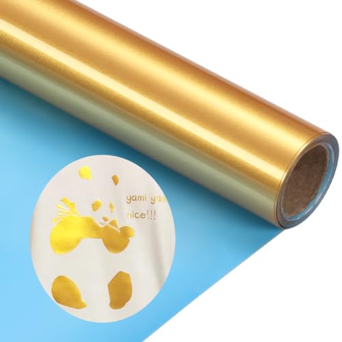 Gold Heat Transfer Vinyl Gold Plotterfolie Textil Rolls HTV Vinyl 12 Inch x 5 Feet Iron On Vinyl for T-Shirts Totes and Bags, Easy to Cut & Weed for Cricut & Silhouette Cameo, Heat Press Machine von KEGUMINGX