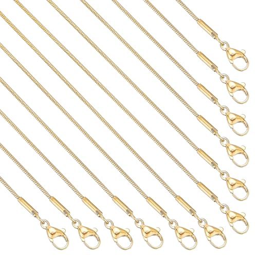 12 Stück Halskette Ketten Bulk vergoldet Edelstahl Schlangenkette Halskette für DIY Schmuckherstellung 12 Stück Halskette Ketten Bulk vergoldet Edelstahl Schlangenkette Halskette für DIY Schmuckherstellung von KEIAOUE