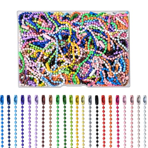 200 Stück Kugel-Perlenketten, Großpackung, Schlüsselanhänger, 11,9 cm, Metall-Erkennungsmarke, kleine Ketten mit Verbindungsstücken zum Aufhängen, Dekoration 200 Stück Kugel-Perlenketten, Großpackung, Schlüsselanhänger, 11,9 cm, Metall-Erkennungsmarke, kleine Ketten mit Verbindungsstücken zum Aufhängen, Dekoration von KEIAOUE