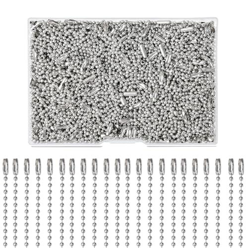 200 Stück Kugel-Perlenketten, Großpackung, Schlüsselanhänger, 11,9 cm, Metall-Erkennungsmarke, kleine Ketten mit Verbindungsstücken zum Aufhängen, Dekoration 200 Stück Kugel-Perlenketten, Großpackung, Schlüsselanhänger, 11,9 cm, Metall-Erkennungsmarke, kleine Ketten mit Verbindungsstücken zum Aufhängen, Dekoration von KEIAOUE