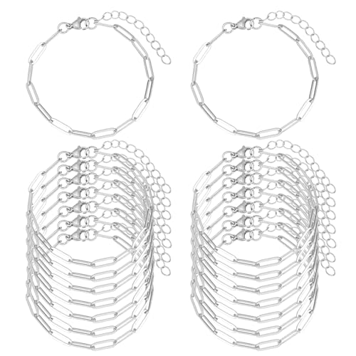 Charm-Armband, vergoldet, Edelstahl, Büroklammerketten, Armbänder für DIY-Schmuckherstellung, 16 Stück Charm-Armband, vergoldet, Edelstahl, Büroklammerketten, Armbänder für DIY-Schmuckherstellung, 16 Stück von KEIAOUE