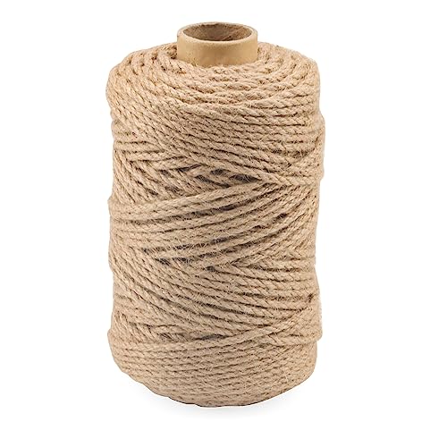 KEILEOHO Natürliches Juteseil, 100 m x 4 mm, gedrehte Hanfschnur, Jute-Hanfschnur für Bastelarbeiten, Kratzbaum von KEILEOHO