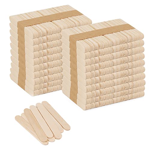 KEILEOHO 1000 Stück Holzstäbchen zum Basteln, 65 x 10 mm Eisstäbchen Holz, Holzstiele Holzstäbe Bastelstäbe für Handwerk, DIY von KEILEOHO