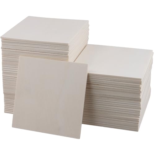 KEILEOHO 120 Stück 100 x 100 x 3 mm Sperrholzplatte, Holzplatte Quadratisch 10 x 10 cm, Holz Platte Sperrholz zum Basteln für DIY von KEILEOHO