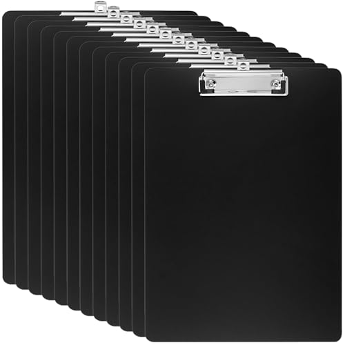 KEILEOHO 12er Klemmbrett A4 Kunststoff Schwarz, Schreibbrett Klemmbrett Plastik mit Metallklemme für Büro KEILEOHO 12er Klemmbrett A4 Kunststoff Schwarz, Schreibbrett Klemmbrett Plastik mit Metallklemme für Büro von KEILEOHO