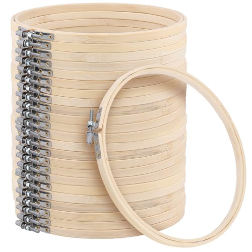 KEILEOHO 24 Stück Stickrahmen 13cm, Holz Bambus Kreis, Kreuzstich Rahmen Rund für DIY KEILEOHO 24 Stück Stickrahmen 13cm, Holz Bambus Kreis, Kreuzstich Rahmen Rund für DIY von KEILEOHO