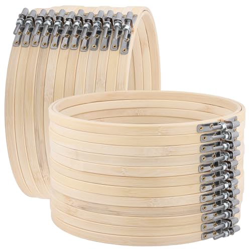 KEILEOHO 24 Stück Stickrahmen 15cm, Holz Bambus Kreis, 6 Zoll Kreuzstich Rahmen Rund für DIY KEILEOHO 24 Stück Stickrahmen 15cm, Holz Bambus Kreis, 6 Zoll Kreuzstich Rahmen Rund für DIY von KEILEOHO
