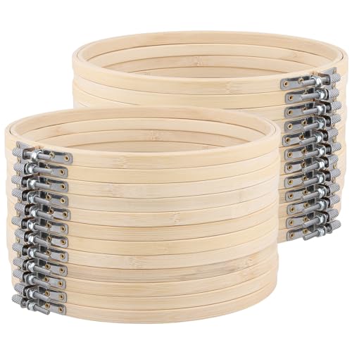 KEILEOHO 24 Stück Stickrahmen 20cm, Holz Bambus Kreis, 8 Zoll Kreuzstich Rahmen Rund für DIY KEILEOHO 24 Stück Stickrahmen 20cm, Holz Bambus Kreis, 8 Zoll Kreuzstich Rahmen Rund für DIY von KEILEOHO