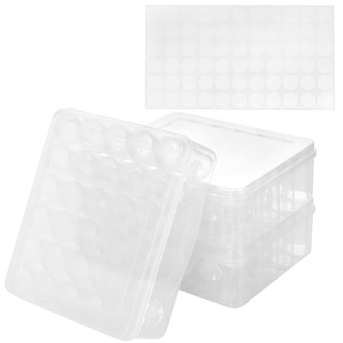 KEILEOHO 3 Stück Diamond Painting Aufbewahrungsbox, Transparente Diamond Painting Zubehör Boxen mit 30 Kleine Round Dosen, Kunststoff Sortierboxen Perlen Organizer Box KEILEOHO 3 Stück Diamond Painting Aufbewahrungsbox, Transparente Diamond Painting Zubehör Boxen mit 30 Kleine Round Dosen, Kunststoff Sortierboxen Perlen Organizer Box von KEILEOHO