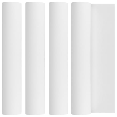 KEILEOHO 4 Rollen Zeichenpapier Rolle Weiß 30 cm x 15 m, 70 g/m Weiße Papierrolle Malen, Staffelei Papierrolle Zeichenrolle Weiss Zeichenpapierrolle von KEILEOHO