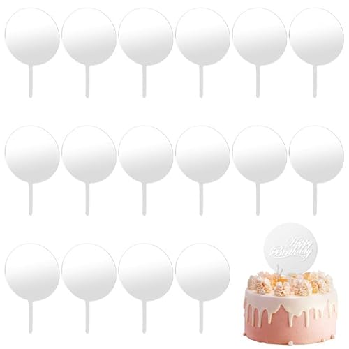 KEILEOHO 40 Stück 10 cm Acryl-Kuchenaufsätze, 10 cm, rund, transparent, blanko, Kuchenspieße, Kreis-DIY-Cupcake-Topper für Geburtstag, Hochzeit, Party KEILEOHO 40 Stück 10 cm Acryl-Kuchenaufsätze, 10 cm, rund, transparent, blanko, Kuchenspieße, Kreis-DIY-Cupcake-Topper für Geburtstag, Hochzeit, Party von KEILEOHO