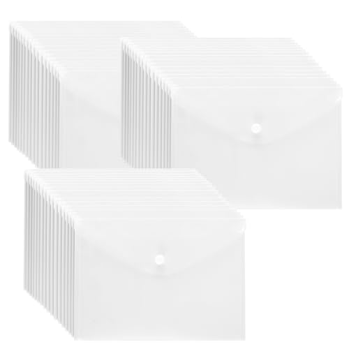 KEILEOHO 60 Stück Dokumententasche A5 Transparent, Kunststoff Transparente Dokumentenmappe mit Druckknopf für Dokumente Organisieren, 240 x 170 x 1,6 mm KEILEOHO 60 Stück Dokumententasche A5 Transparent, Kunststoff Transparente Dokumentenmappe mit Druckknopf für Dokumente Organisieren, 240 x 170 x 1,6 mm von KEILEOHO