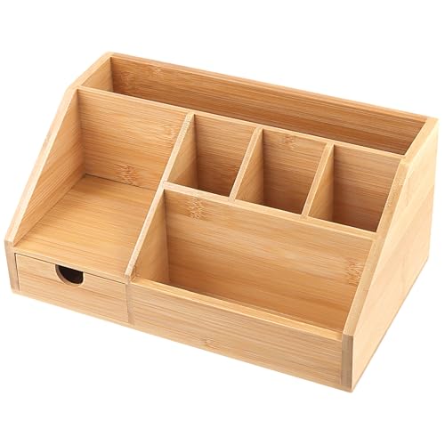 KEILEOHO Holz Schreibtisch Organizer, Büro Organizer Holz mit Stiftehalter und Schublade, Bambus Schreibtischorganizer Stifteköcher Schreibtischablage aus Holz für Büro, Zuhause, 24,5 x 15 x 11 cm KEILEOHO Holz Schreibtisch Organizer, Büro Organizer Holz mit Stiftehalter und Schublade, Bambus Schreibtischorganizer Stifteköcher Schreibtischablage aus Holz für Büro, Zuhause, 24,5 x 15 x 11 cm von KEILEOHO