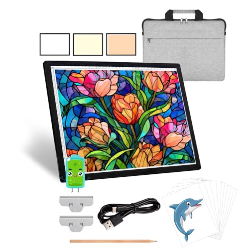 KEIWRLIGHT A3-Lichtblock für Diamantmalerei – kabelloser Baterry, 3 Farben, stufenloser Leuchttisch, 6 Helligkeitsstufen, Leuchtkasten zum Nachzeichnen und Zeichnen, Diamantmalerei KEIWRLIGHT A3-Lichtblock für Diamantmalerei – kabelloser Baterry, 3 Farben, stufenloser Leuchttisch, 6 Helligkeitsstufen, Leuchtkasten zum Nachzeichnen und Zeichnen, Diamantmalerei von KEIWRLIGHT
