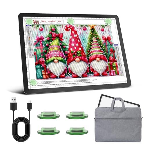 Leuchttisch A4 mit Tasche, 5600 Lux Sehr Hell LED Lightpad mit Seitliche Tasten, Magnetischer Clip, 6 Stufige Dimmung 3 Farbtemperatur Light Pad Lichtpad für Diamond Painting, Zeichnen Skizzieren Leuchttisch A4 mit Tasche, 5600 Lux Sehr Hell LED Lightpad mit Seitliche Tasten, Magnetischer Clip, 6 Stufige Dimmung 3 Farbtemperatur Light Pad Lichtpad für Diamond Painting, Zeichnen Skizzieren von KEIWRLIGHT
