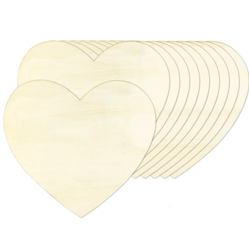 KEJJNYER 10 Stück 25,4 cm unlackierte Holzherzen Scheiben, Holzherzen zum Basteln, Herz blanko, unlackiertes Holz für DIY Handwerk Dekoration KEJJNYER 10 Stück 25,4 cm unlackierte Holzherzen Scheiben, Holzherzen zum Basteln, Herz blanko, unlackiertes Holz für DIY Handwerk Dekoration von KEJJNYER
