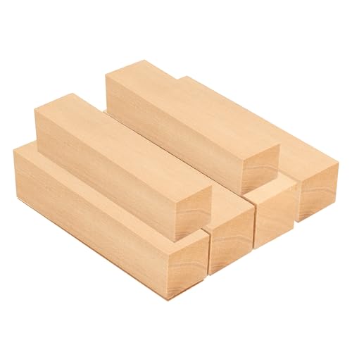 KEJJNYER Lindenholzblöcke zum Schnitzen, 30,5 x 5,1 x 5,1 cm, Lindenholzschnitzblock, unlackierte Holzblöcke zum Basteln, Klasse, Heimwerken, 4 Stück von KEJJNYER