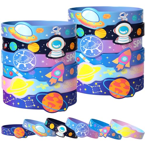 KELENO 24 Stück Weltraum-Partygeschenke, Geburtstagszubehör, Galaxie, Astronaut, Silikon-Armbänder, Großpackung, Spielzeug, Geschenk für Kinder, Jungen, Mädchen, Goodie-Bag, Stuffer-Klasse, Preis KELENO 24 Stück Weltraum-Partygeschenke, Geburtstagszubehör, Galaxie, Astronaut, Silikon-Armbänder, Großpackung, Spielzeug, Geschenk für Kinder, Jungen, Mädchen, Goodie-Bag, Stuffer-Klasse, Preis von KELENO